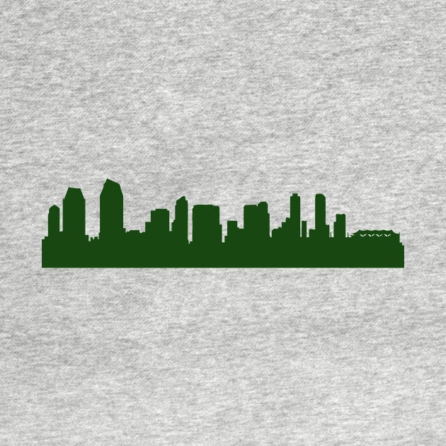 SAN DIEGO skyline in forest green by 44spaces